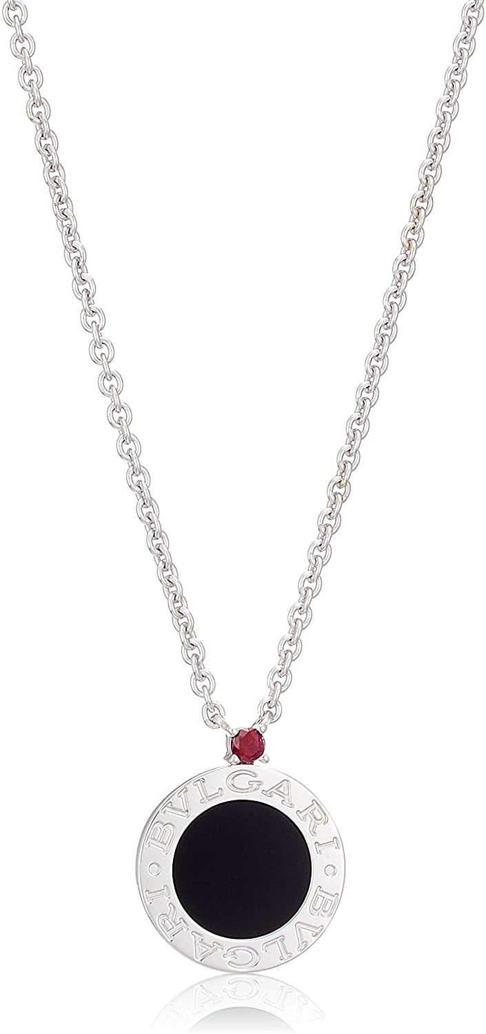 [Bulgari] Onyx Sterling Silver Necklace 356910 Black